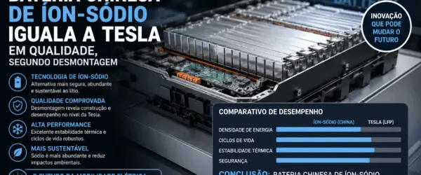 Bateria chinesa de íon-sódio iguala a Tesla em qualidade, segundo desmontagem