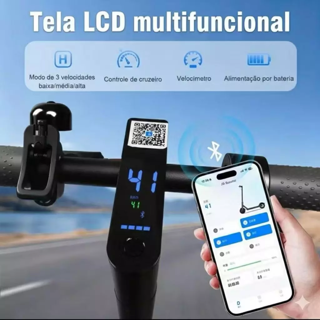 Patinete Elétrico Adulto 350W – Alta Velocidade, Bateria Longa e Suporta Até 150kg
