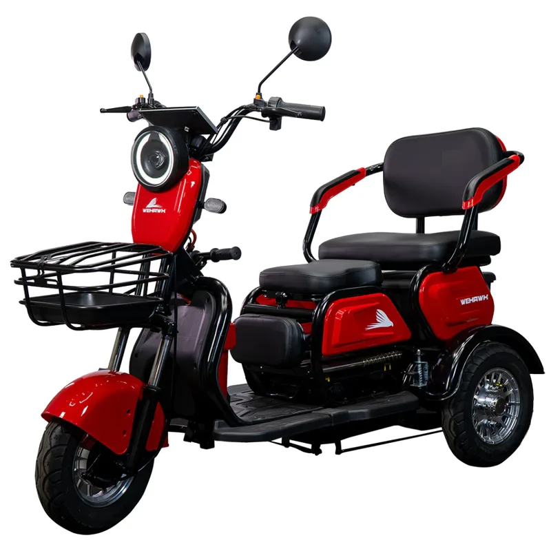 Triciclo elétrico 3 lugares WeHawk WX-T03 800W bateria de lítio 48V 20Ah