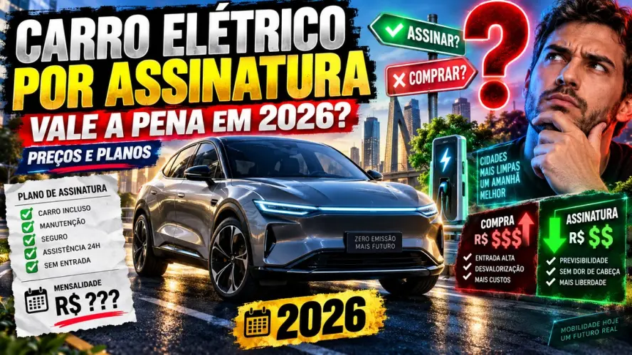 Carro Elétrico por Assinatura 2026: Preços, Planos e Vale a Pena?