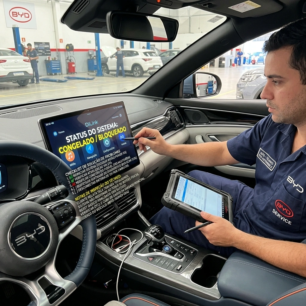 Multimidia BYD travou ou tela preta? Checklist de 7 passos antes da concessionaria