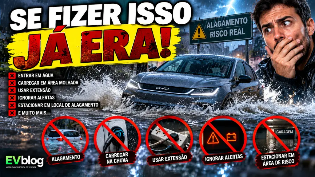 15 Coisas que Você Nunca Deve Fazer com um Carro Elétrico em Dia de Chuva