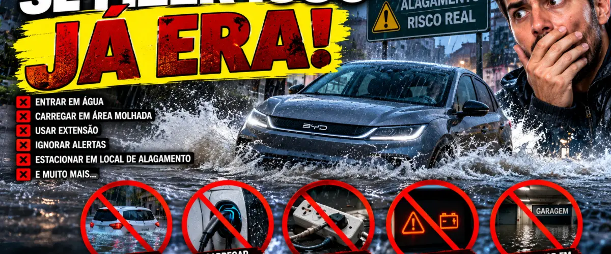15 Coisas que Você Nunca Deve Fazer com um Carro Elétrico em Dia de Chuva