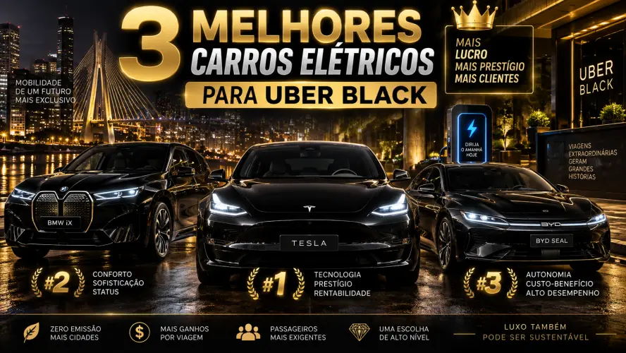 3 Melhores Carros Elétricos para Uber Black em 2026: Luxo, Economia e ROI