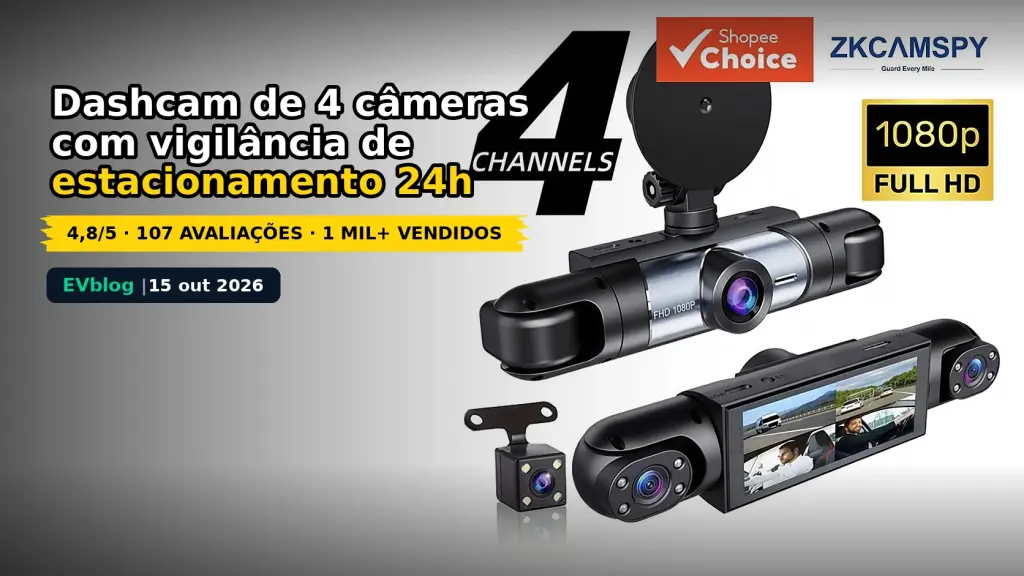 Dashcam de 4 Câmeras 1080p com Vigilância de Estacionamento: Vale a Pena?