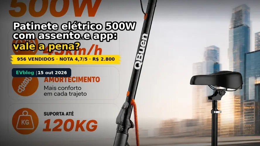 Patinete Elétrico 500W com Assento: Vale a Pena por R$ 2.800?