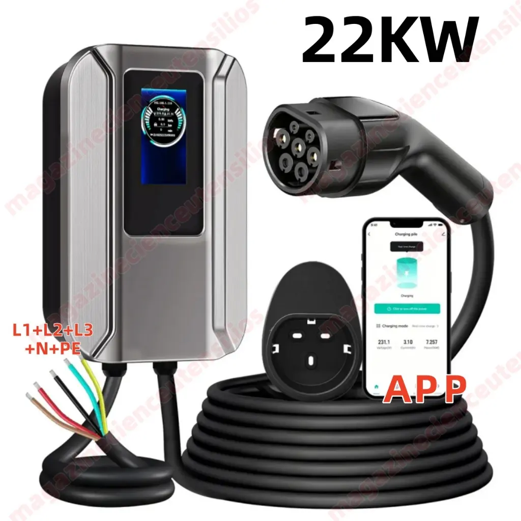 Wallbox 22 kW universal com Wi-Fi para carro elétrico