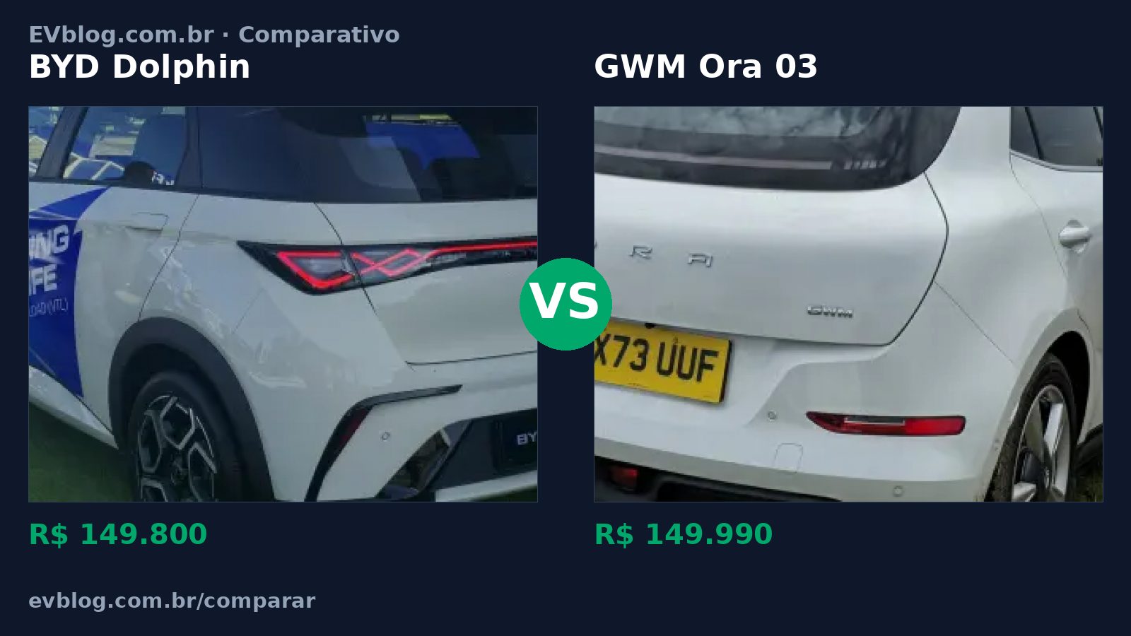 BYD Dolphin vs GWM Ora 03 comparativo